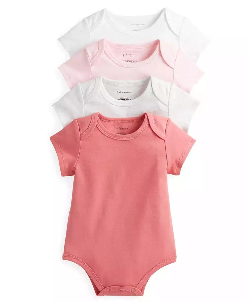 First Impressions Baby Girls Bodysuits, Pack of 4, Created for Macy's 1