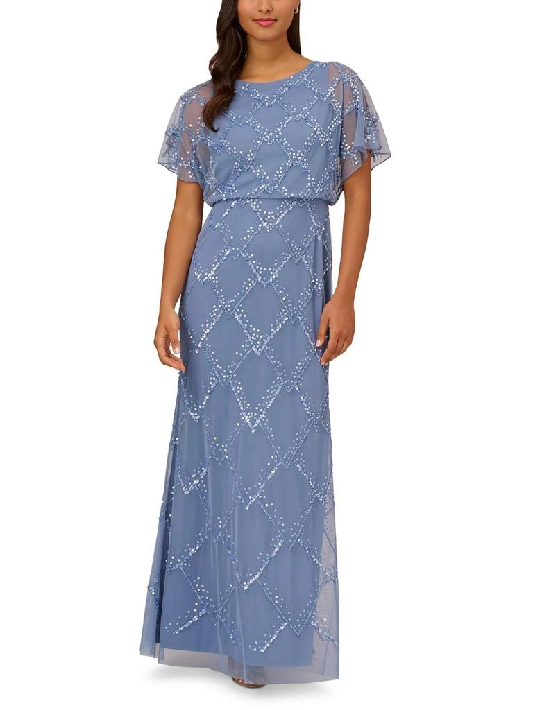 Adrianna Papell Womens Blouson Maxi Evening Dress 1