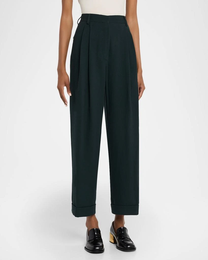 Dries Van Noten Partan Pleated Straight-Leg Ankle Pants 4