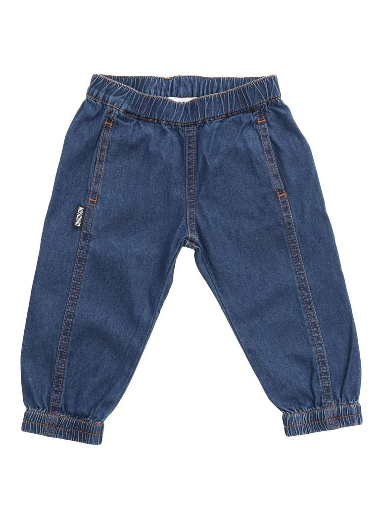 Moschino Moschino Kids Logo-Printed Seam-Detailed Tapered Jeans