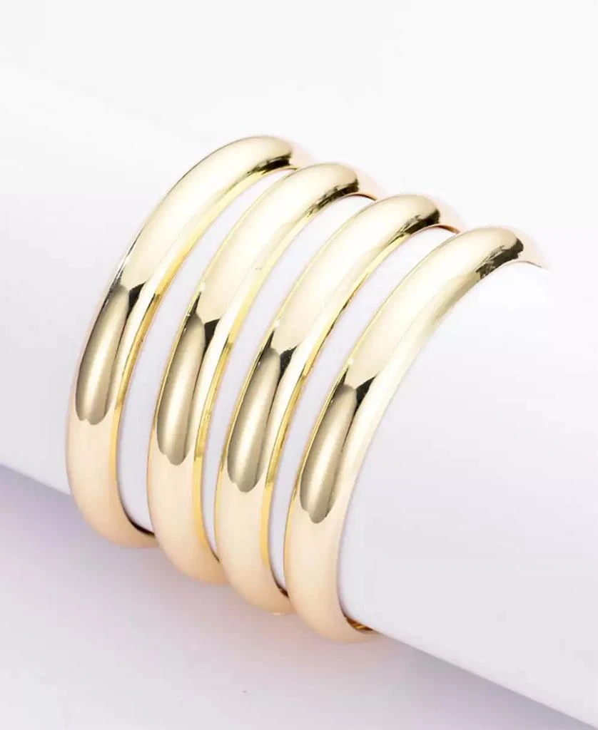 ADORNIA Gold 4-Bangle Set 4
