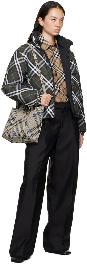 Burberry Gray Mini Check Knitted Tote 4