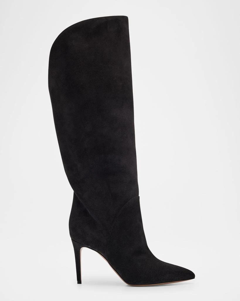 Paris Texas Gaia Suede Stiletto Knee Boots 1