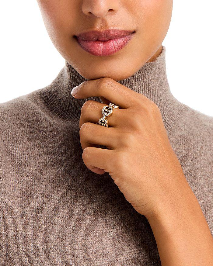 Hoorsenbuhs 18K Yellow Gold Heritage Diamond Tri Link Ring