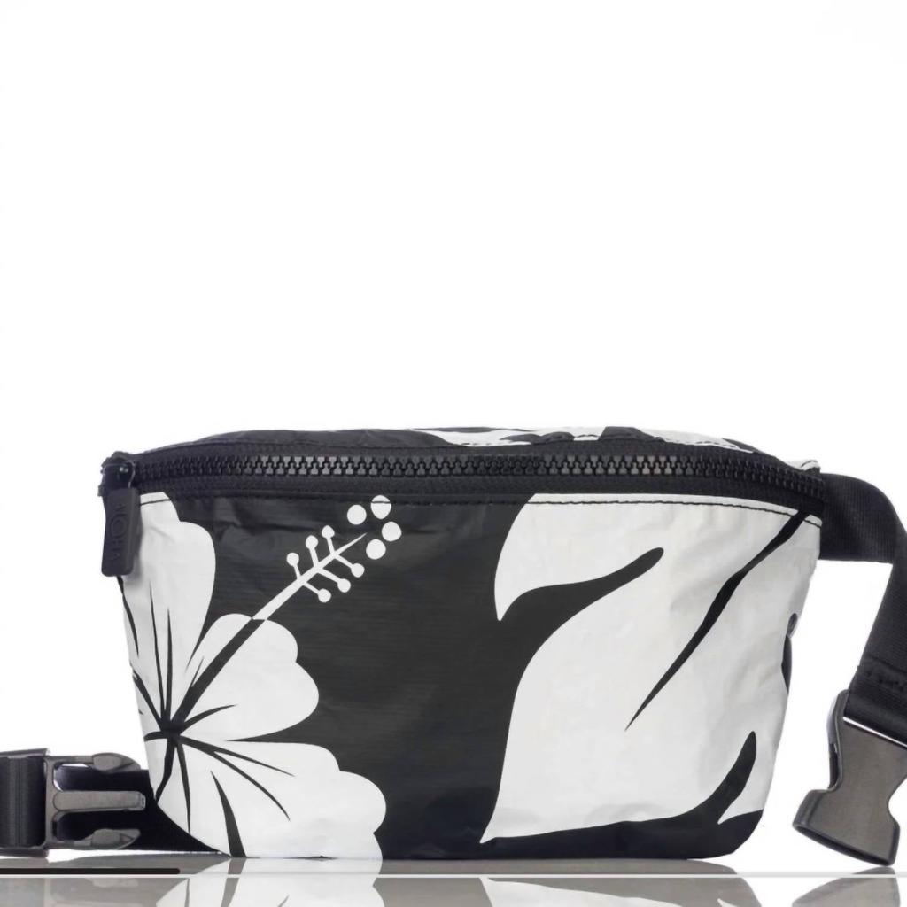 ALOHA Collection Women
s Waipi
o Mini Hip Pack In Black/white