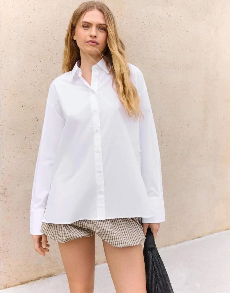Shop Bershka tie side mini shirt dress in white on Sale at BeyondStyle   Get 45% Off Bershka tie side mini shirt dress in white with Limited-Time  Flash Deals, Exclusive Discounts, and
