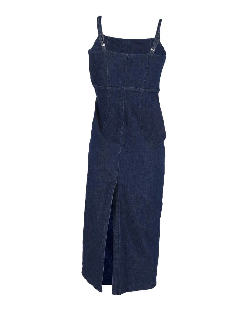 Reformation Delphinia Stretch-Denim Midi Dress In Navy Blue Cotton 2