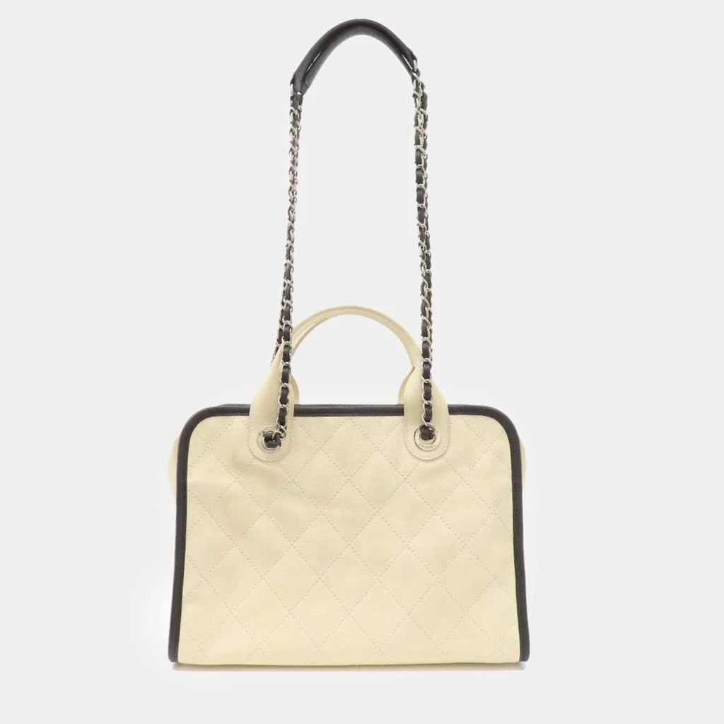 Chanel Chanel Black/Ivory Caviar Leather Deauville Tote Bag 3