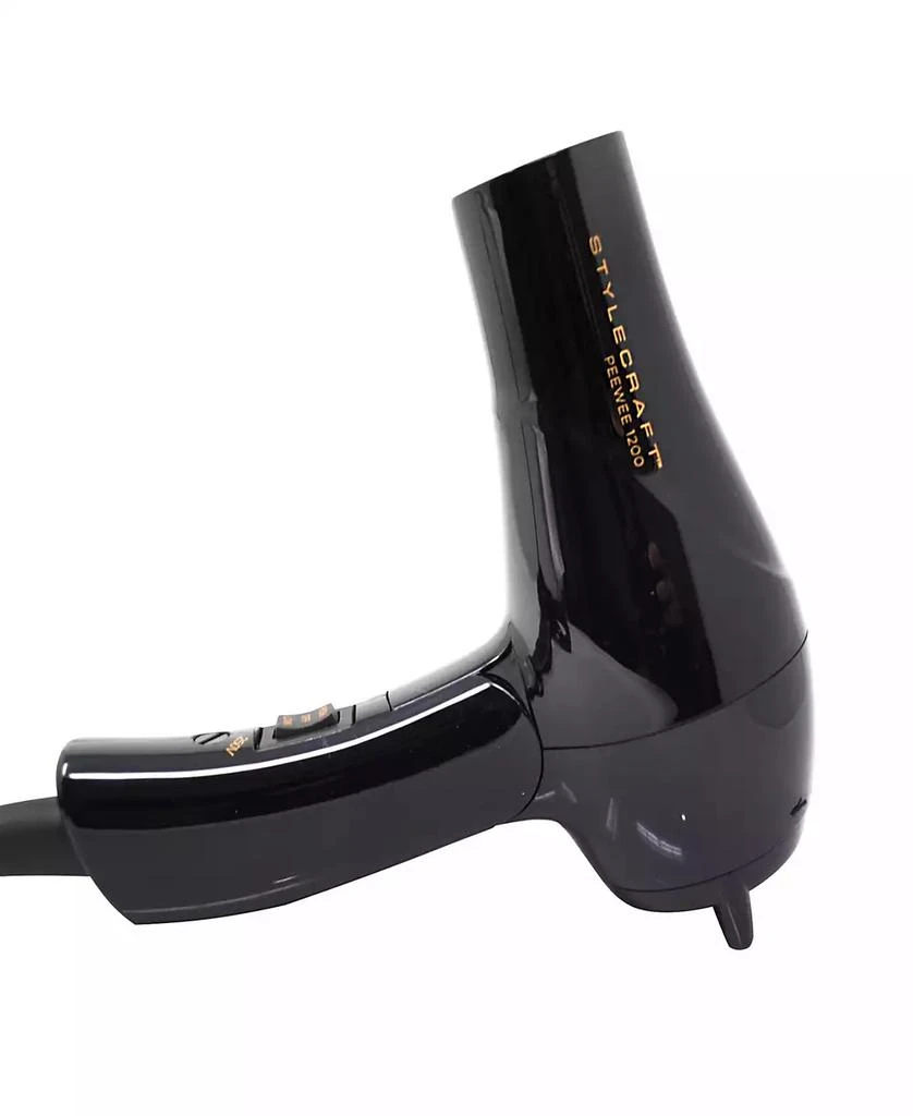 StyleCraft Professional Peewee 1200 Folding Handle Dual Voltage Compact Travel Hair Dryer with Nozzle, Diffuser, and Travel Bag 5