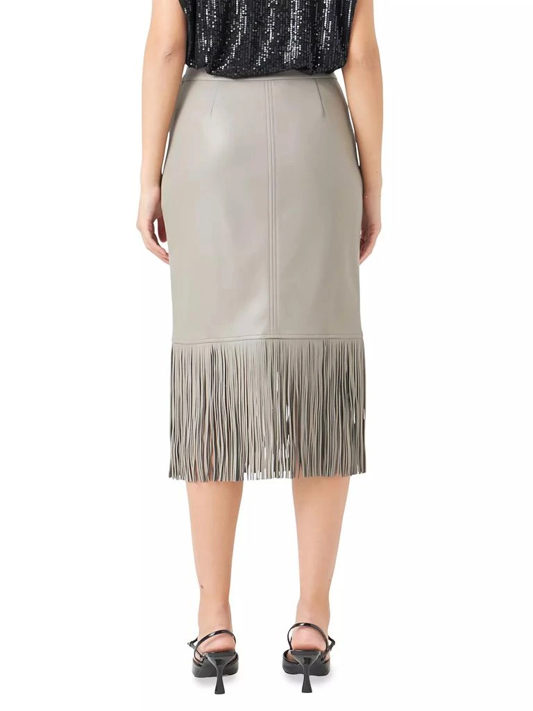 Endless Rose PU Fringe Pencil Midi Skirt 5