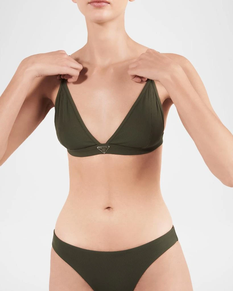 Prada Ribbed Knit Bralette Bikini Top 4