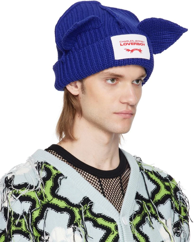 Charles Jeffrey Loverboy Blue Chunky Ears Beanie 2