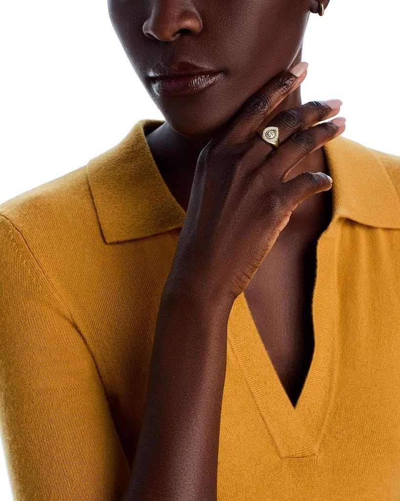Moon & Meadow Pear Halo Lab Grown Diamond Signet Ring in 14K Yellow Gold, 0.4 ct. t.w. 2