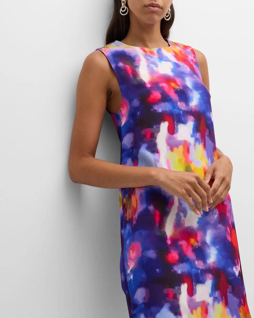 Jonathan Cohen Blur-Print Silk Sleeveless Mini Shift Dress 6