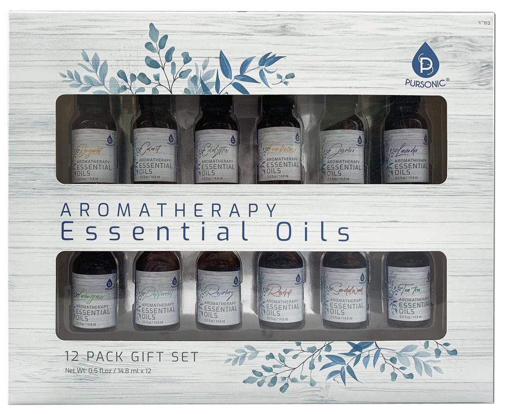 PURSONIC Essential Aromatherapy Oils - 12 Pack Gift Set