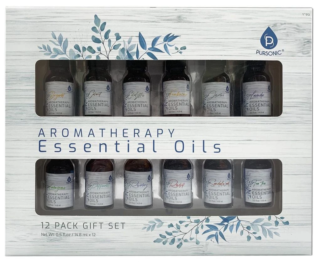 PURSONIC Essential Aromatherapy Oils - 12 Pack Gift Set 1