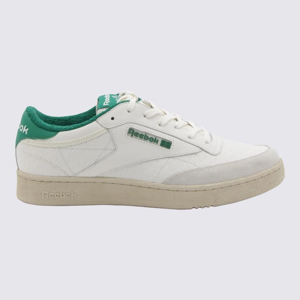 Reebok Reebok White And Green Leather Sneakers 1