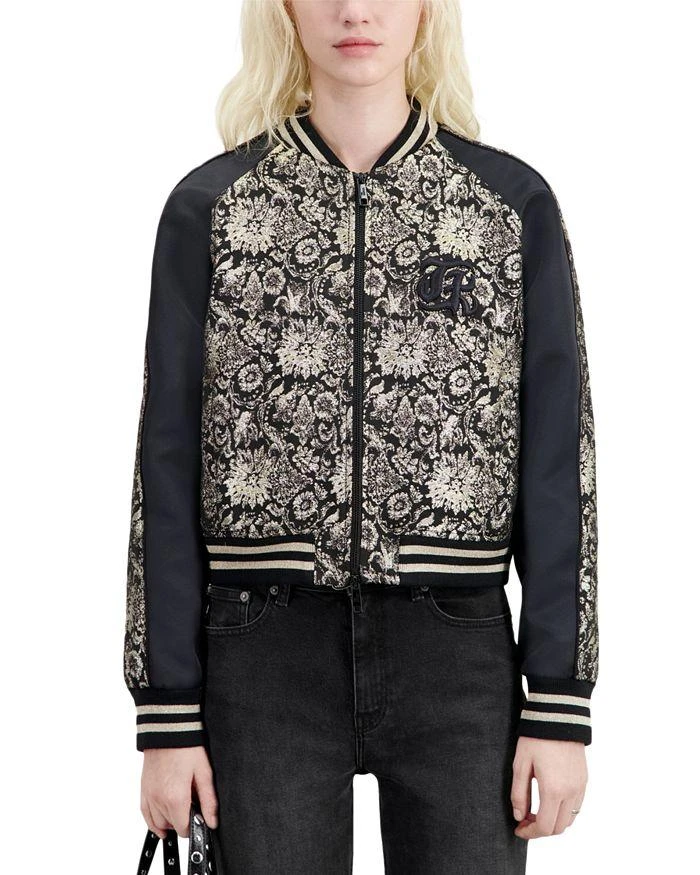 The Kooples Embroidered Satin Sleeve Jacket 1