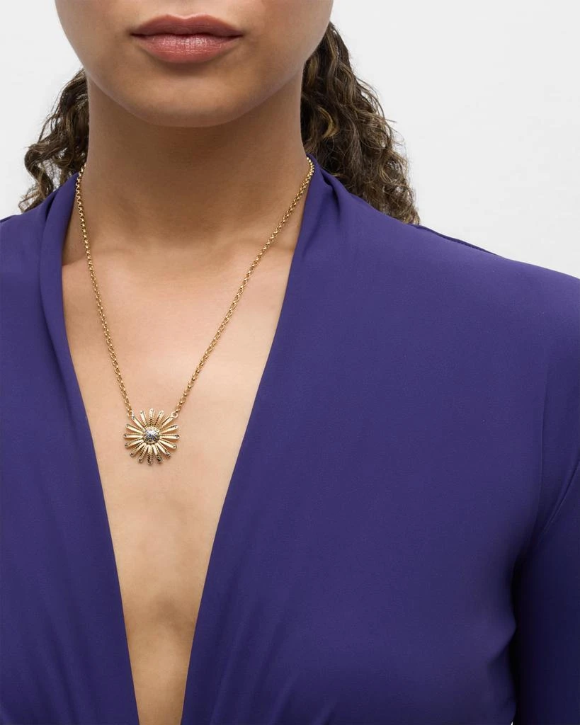 Harwell Godfrey 18K Mini Sunflower Pendant Necklace with Blue Sapphires 2