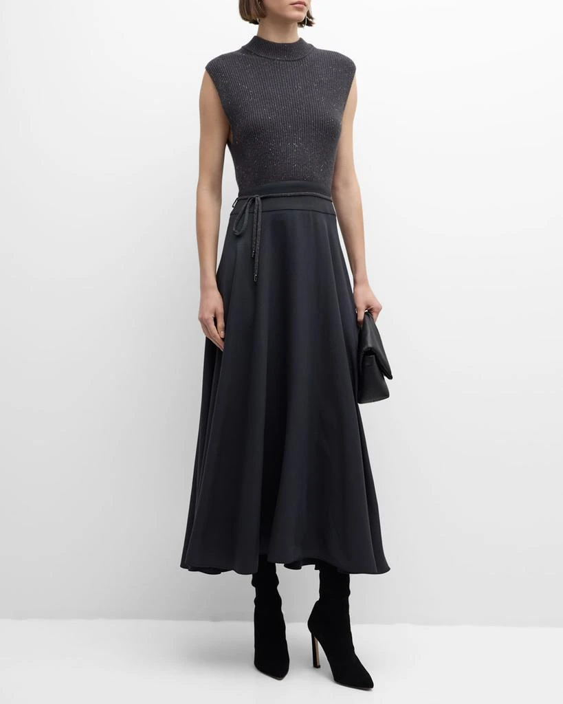 Peserico Sleeveless Mixed Media Midi Dress 3