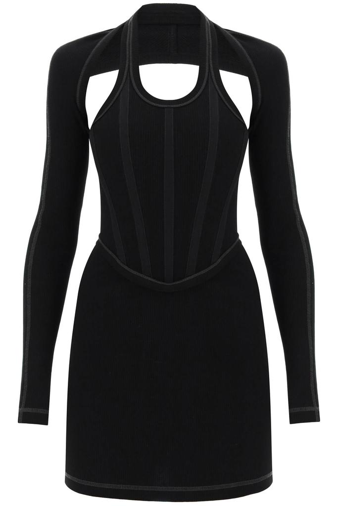 DION LEE modular corset minidress in cotton rib