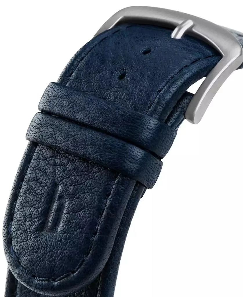Lilienthal Berlin Unisex Huxley Silver Blue Navy Blue Leather Watch 8