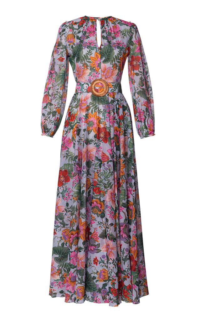 Lena Hoschek Lena Hoschek - Bliss Cotton Midi Dress With Waistbelt - Floral - XS - Moda Operandi