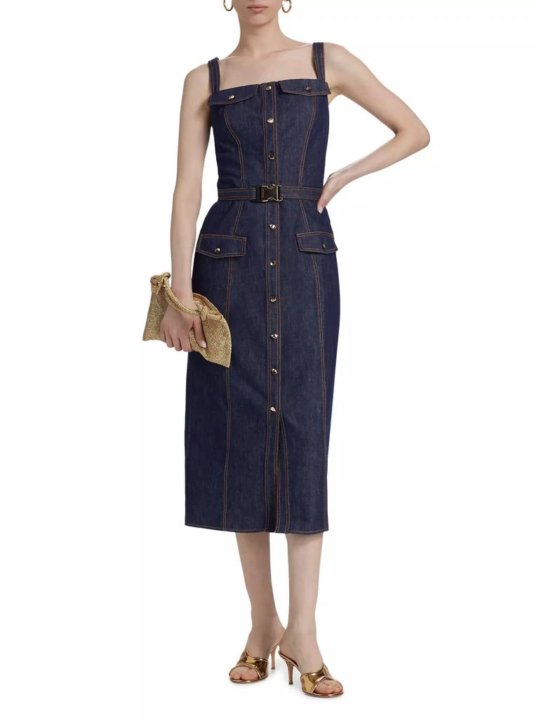 Nicholas the Label Shea Denim Button-Front Midi-Dress 3