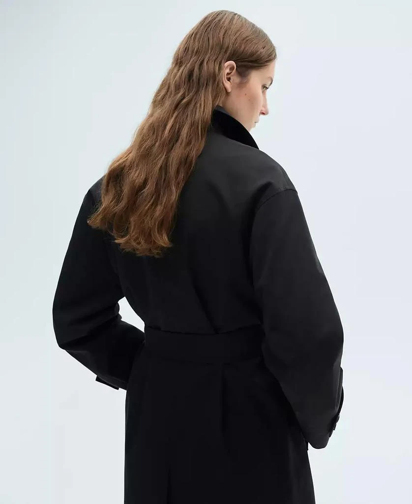 Mango Women's Long Oversized Double-Breasted Trench Coat 6