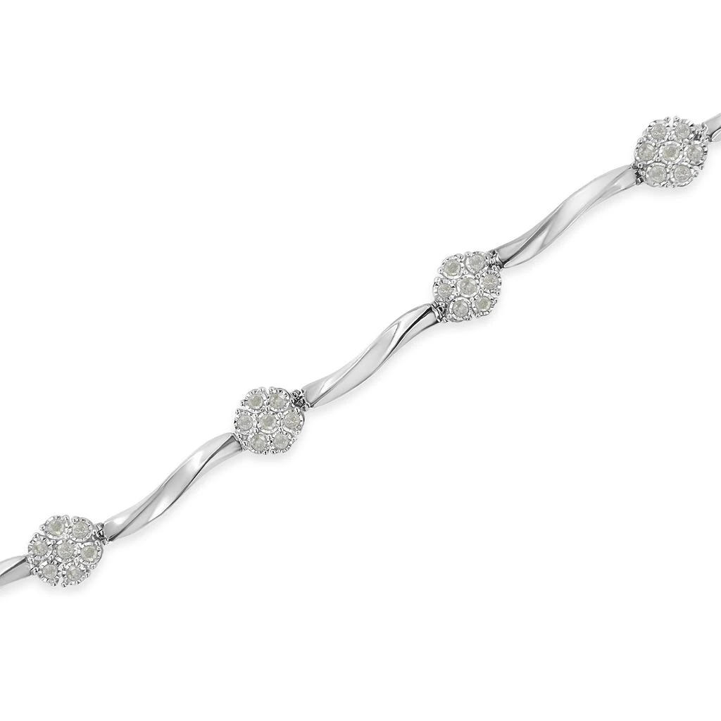 Haus of Brilliance Sterling Silver Diamond Link Bracelet 3