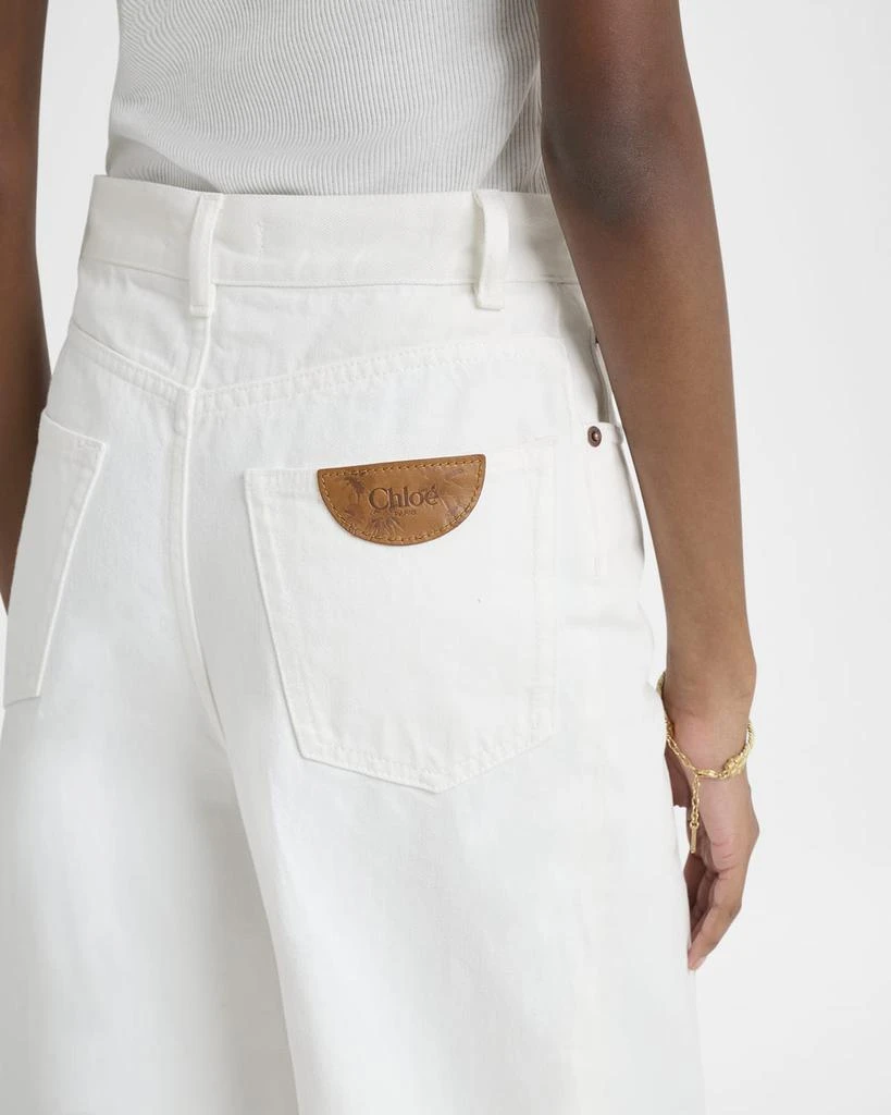 Chloé High-Rise White Denim Wide-Leg Palazzo Pants 5
