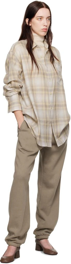 AURALEE Yellow Airy Wool Check Shirt 4