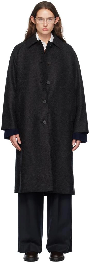 Harris Wharf London Gray Balmacaan Coat 1