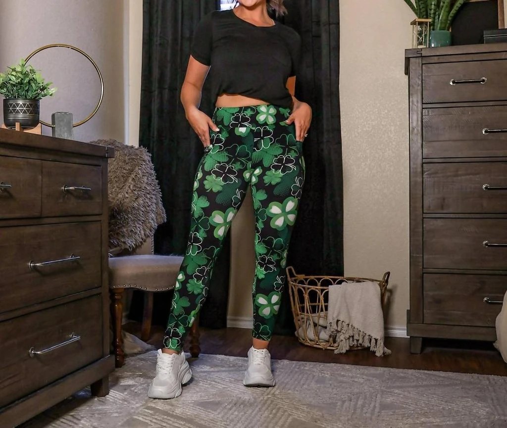 Julia Rose Julia Rose - St Patrick
s Day Shamrock Leggings