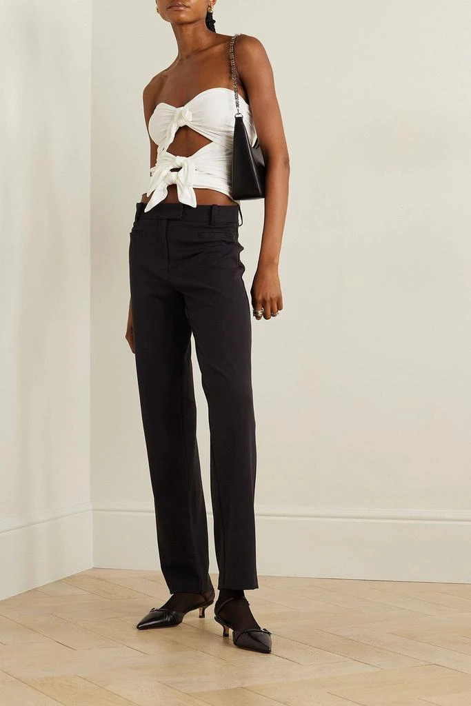 INTERIOR Alexi strapless knotted cotton-jersey top 2