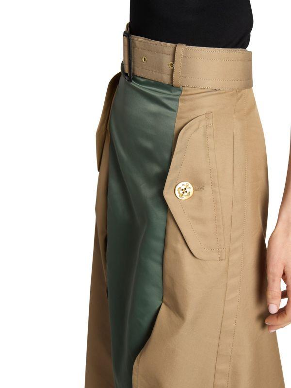 Sacai Gabardine Twill Midi Skirt - Dresses & Skirts - Free