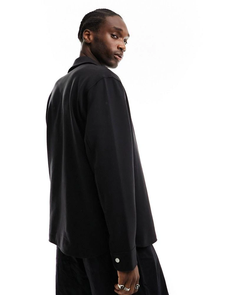 Weekday Weekday Curtis relaxed fit overshirt in black 4