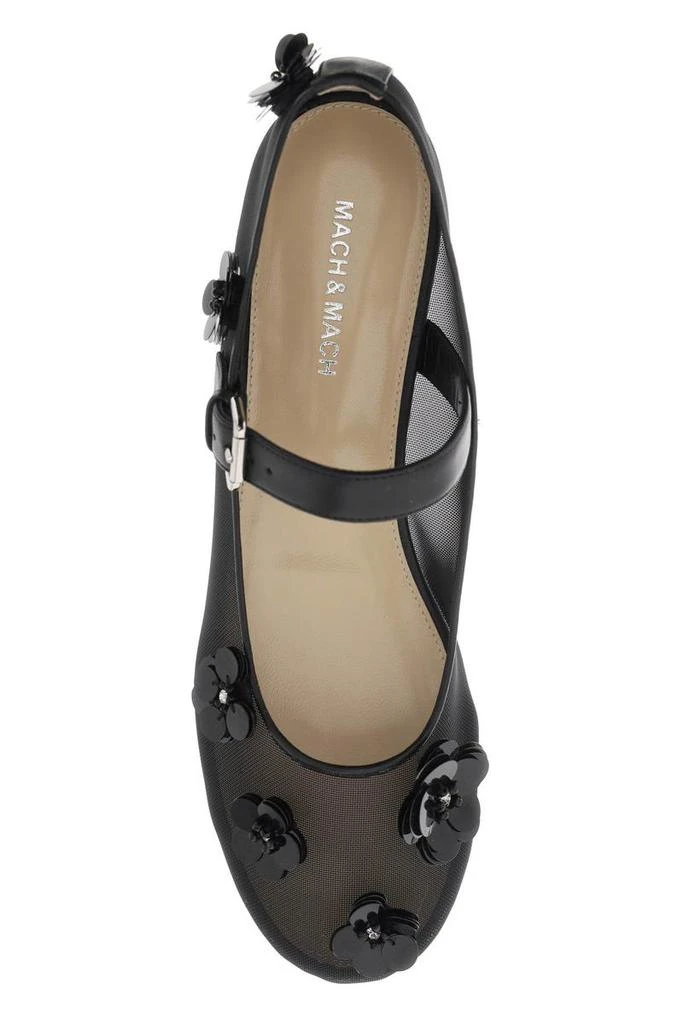 Mach & Mach sequin flower mesh ballet flats 2