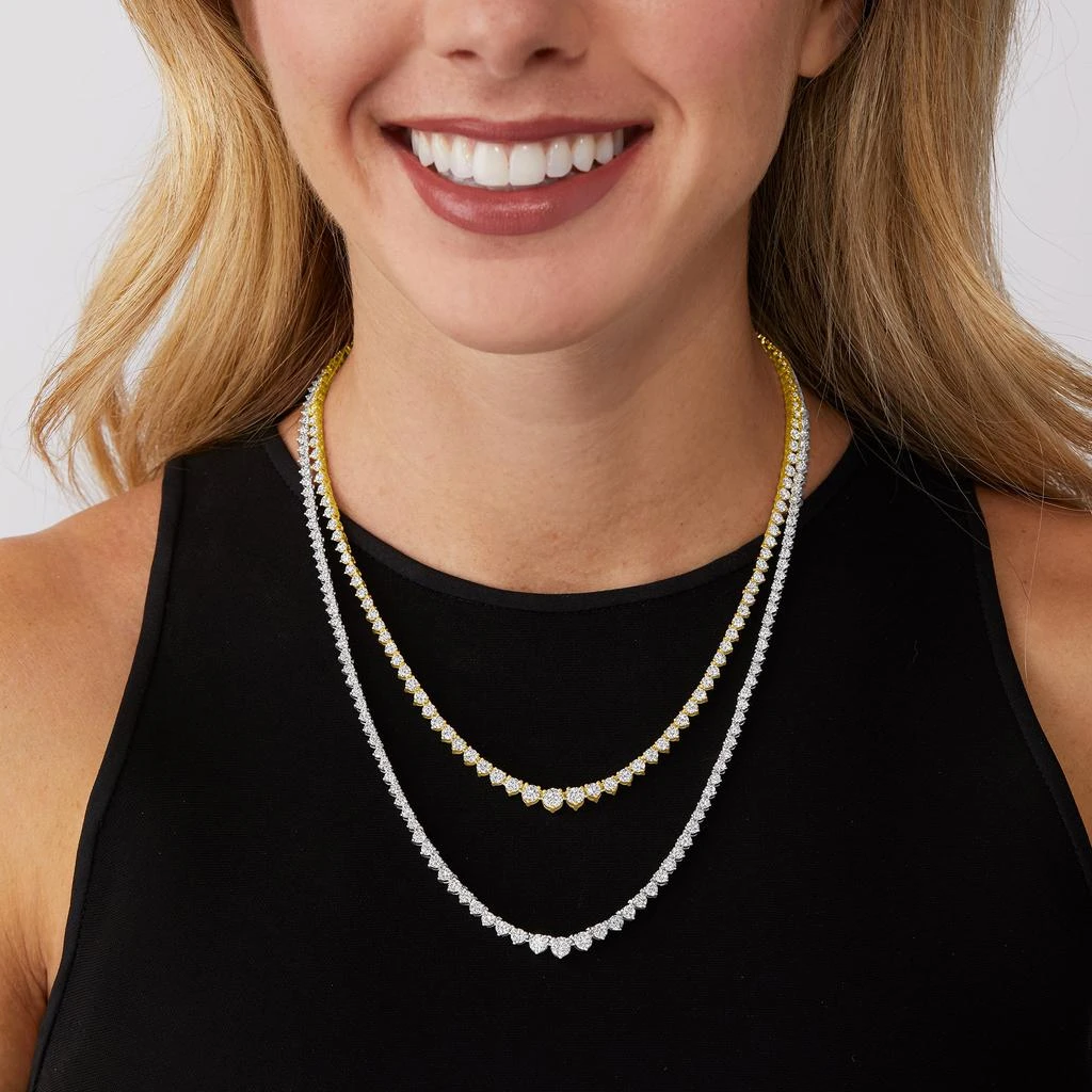 Ross-Simons Diamond Graduated Tennis Necklace in Sterling Silver 6
