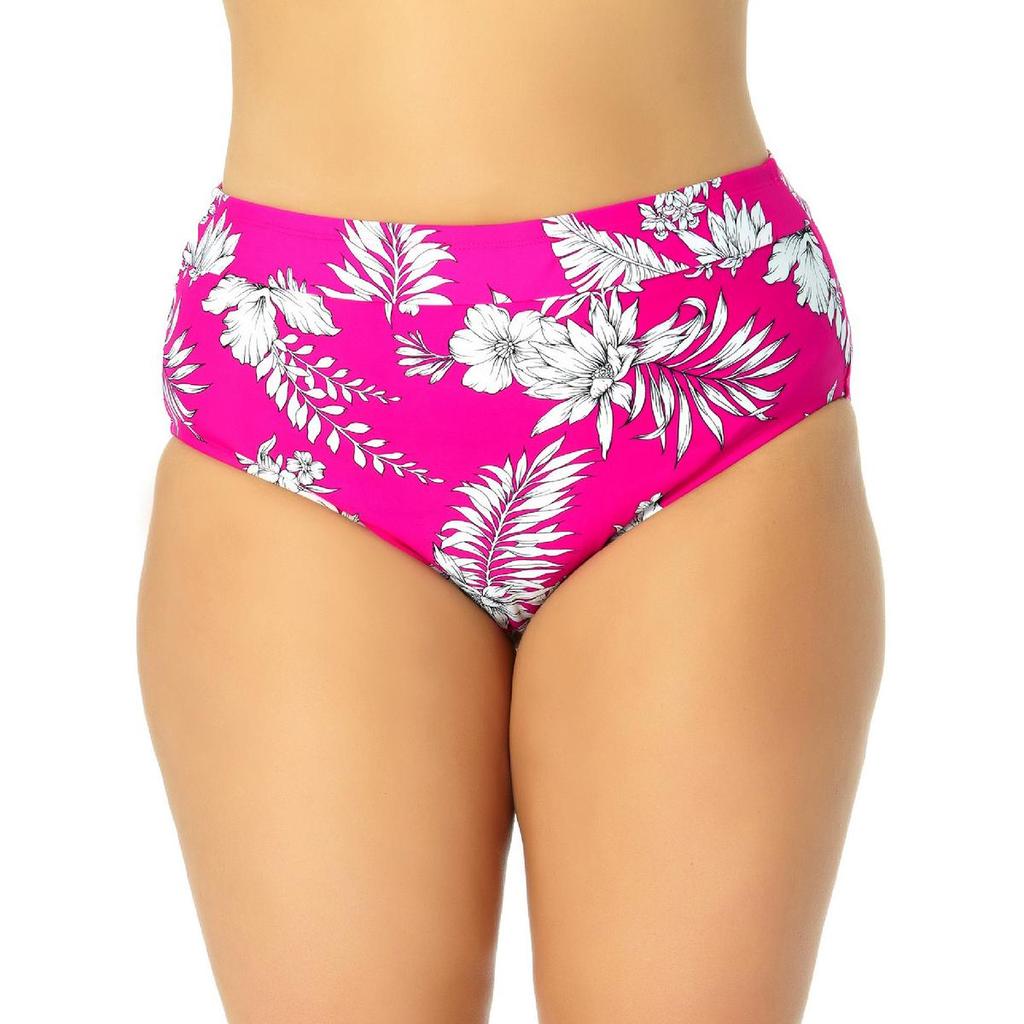 California Waves Plus Womens Floral Banded Swim Bottom Separates