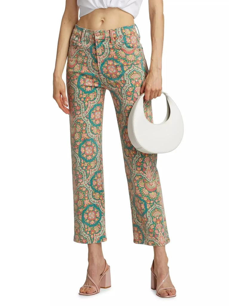 MOTHER Rambler Printed Ankle-Crop Jeans 3
