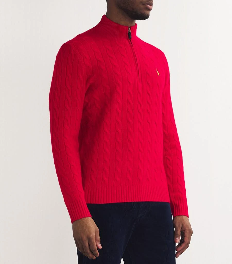 Ralph Lauren Wool-Cashmere Cable-Knit Zip-Up Sweater 3
