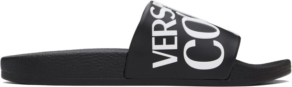 Versace Black Logo Pool Slides 1