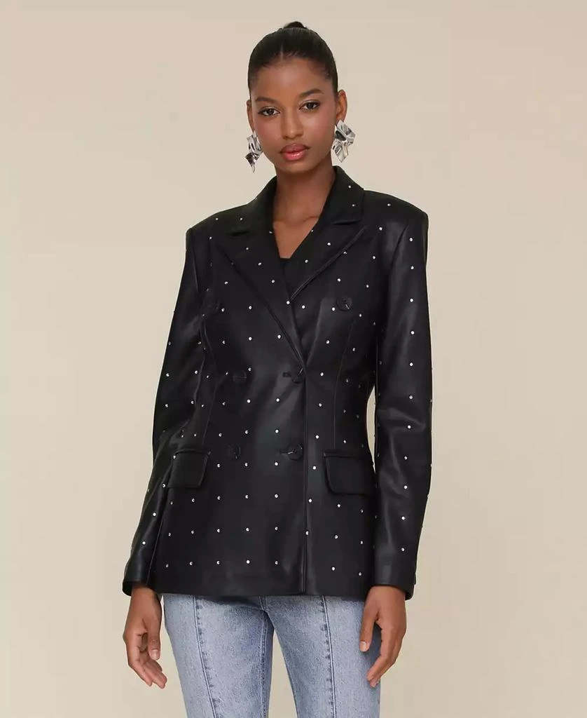 Avec Les Filles Women's Double-Breasted Diamante Blazer 4