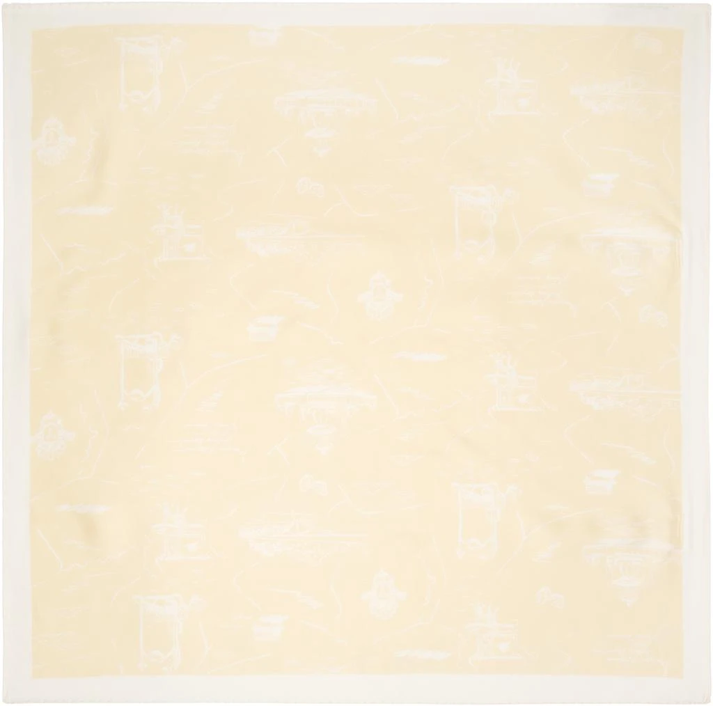 Maison Kitsune Yellow Parisian Map Silk Scarf