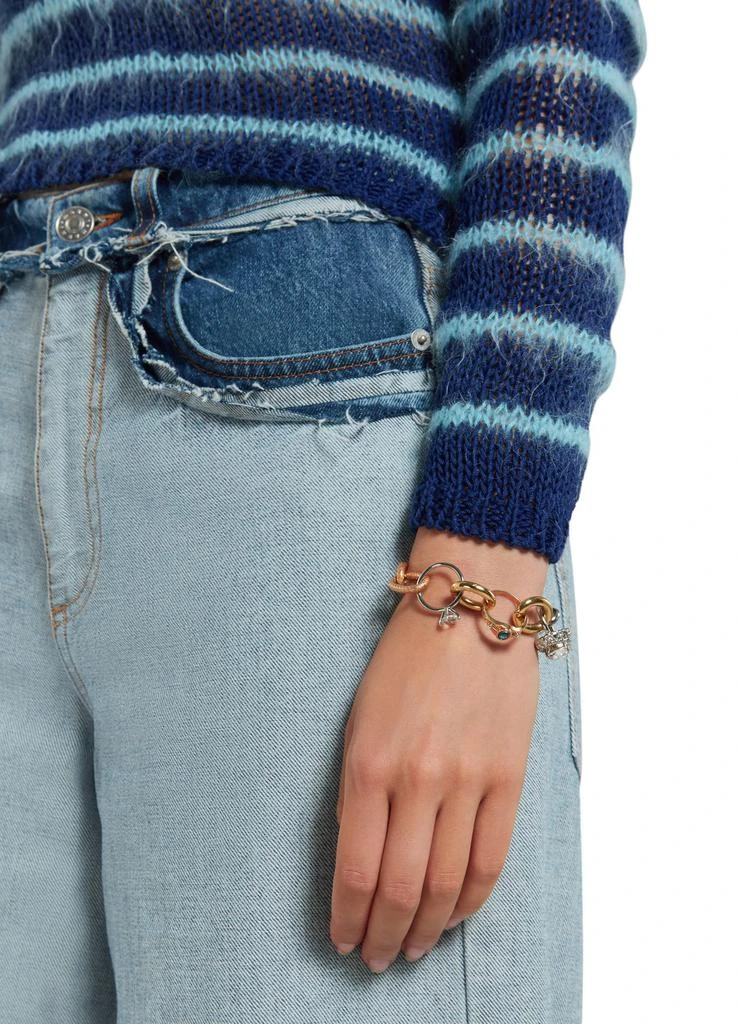 Marni Mixed link chain bracelet with jewelled rings 2