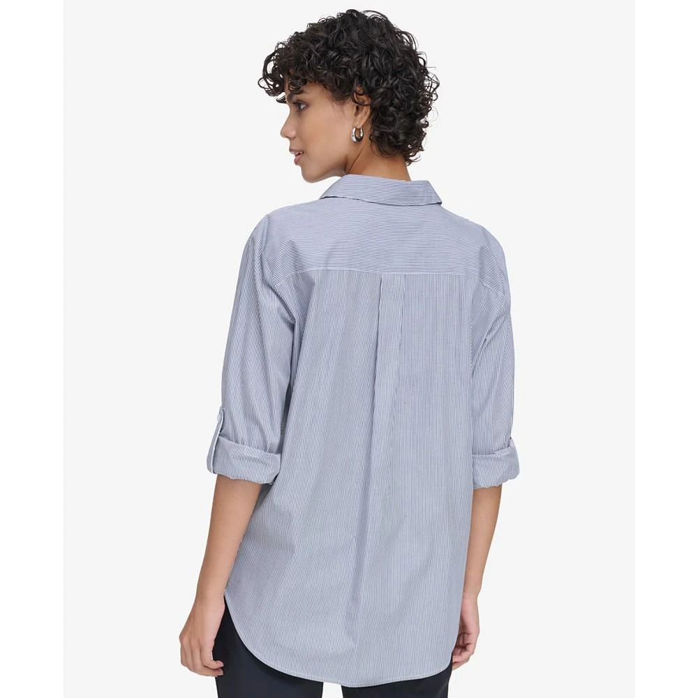 Calvin Klein Women's Striped Cotton Button-Front Shirt 2