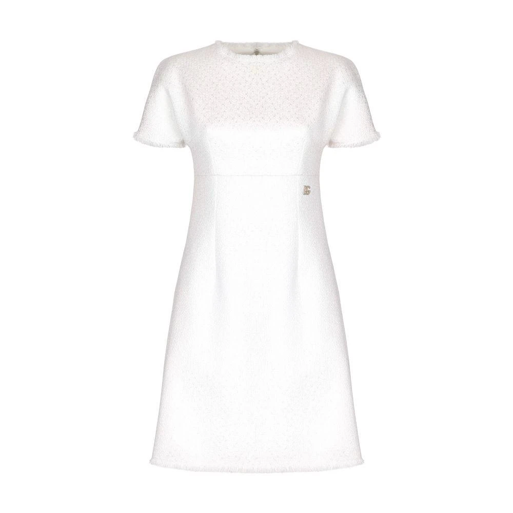 Dolce & Gabbana Raschel tweed midi dress DG logo 6
