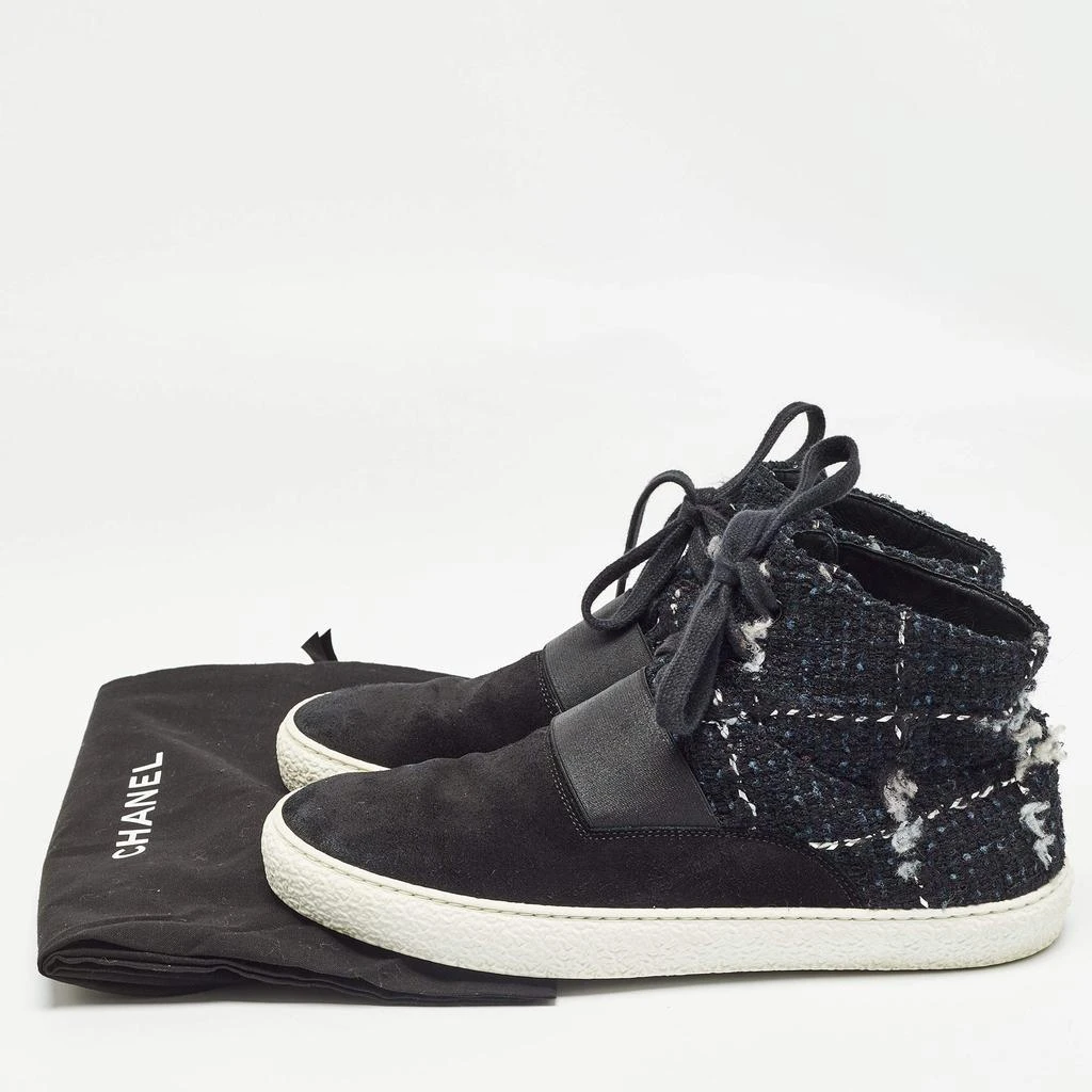 Chanel Chanel Black Suede and Tweed High Sneakers Size 41 10