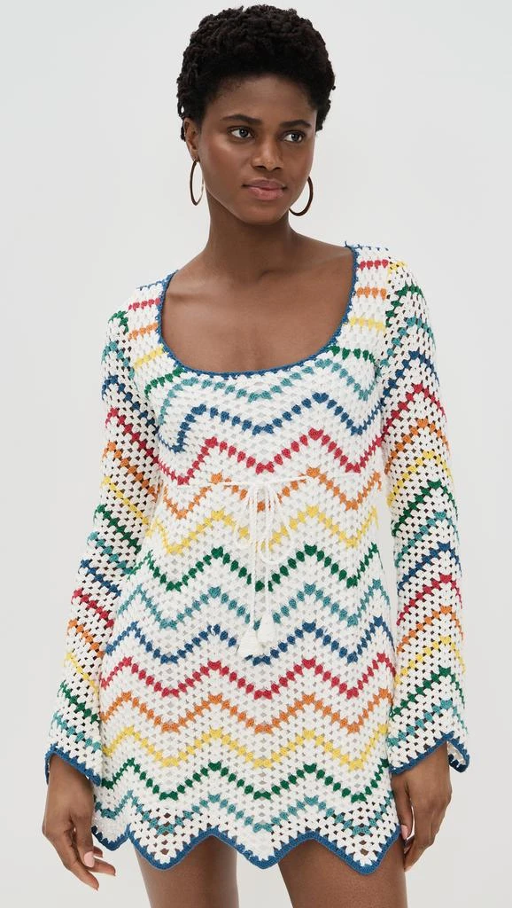 SAYLOR Siera Rainbow Crochet Mini Dress 6